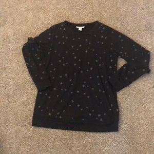 Long sleeve shirt motherhood maternity black with gray hearts